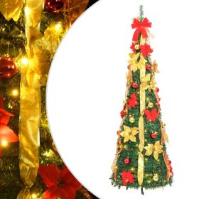 Artificial Christmas Tree Pop-up 200 LEDs Green 82.7"