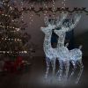 XXL Acrylic Christmas Reindeers 250 LED 2 pcs 70.9" Cold white