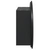 Bathroom Cabinet with Round Mirror&LED Black 18.5"x18.5"x6.9"