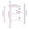 Bathroom Cabinet with Round Mirror&LED White 21.3"x21.3"x6.9"