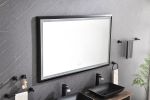 (ONLY FOR PICKUP)  60in. W x 36in. H Oversized Rectangular Black Framed LED Mirror Anti-Fog Dimmable Wall Mount Bathroom Vanity Mirror Wall Mirror Kit