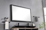 (ONLY FOR PICKUP)  60in. W x 36in. H Oversized Rectangular Black Framed LED Mirror Anti-Fog Dimmable Wall Mount Bathroom Vanity Mirror Wall Mirror Kit