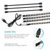 4x50CM USB 5V RGB LED Strip Background Light Remote Kit For TV Computer Lamp
