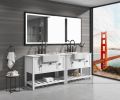 (ONLY FOR PICKUP)  88in. W x 38in. H Oversized Rectangular Black Framed LED Mirror Anti-Fog Dimmable Wall Mount Bathroom Vanity Mirror Wall Mirror Kit