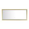 (ONLY FOR PICKUP) 88 in. W x 38 in. H Oversized Rectangular Gold Framed LED Mirror Anti-Fog Dimmable Wall Mount Bathroom Vanity Mirror HD Wall Mirror