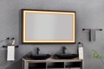 (ONLY FOR PICKUP)  60in. W x 36in. H Oversized Rectangular Black Framed LED Mirror Anti-Fog Dimmable Wall Mount Bathroom Vanity Mirror Wall Mirror Kit