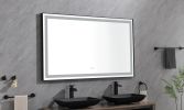 (ONLY FOR PICKUP) 72in. W x 48 in. H Super Bright Led Bathroom Mirror with Lights;  Metal Frame Mirror Wall Mounted Lighted Vanity Mirrors for Wall;