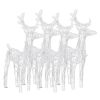 Christmas Reindeers 4 pcs Warm White 160 LEDs Acrylic