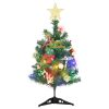 Mini Artificial Pre-lit Christmas Tree with 20 LEDs Green 17.7"