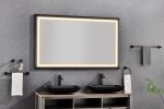 (ONLY FOR PICKUP)  60in. W x 36in. H Oversized Rectangular Black Framed LED Mirror Anti-Fog Dimmable Wall Mount Bathroom Vanity Mirror Wall Mirror Kit