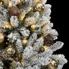 Artificial Hinged Christmas Tree 300 LEDs & Ball Set 94.5"