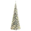 Artificial Christmas Tree Pop-up Flocked Snow 150 LEDs 70.9"