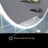 24 in. Round Wall-Mounted Dimmable LED Bathroom Vanity Mirror with Defogger and Bluetooth Music Speaker