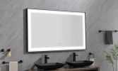 (ONLY FOR PICKUP) 72in. W x 48 in. H Super Bright Led Bathroom Mirror with Lights;  Metal Frame Mirror Wall Mounted Lighted Vanity Mirrors for Wall;