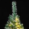 Artificial Christmas Tree 300 LEDs&Ball Set&Flocked Snow 70.9"