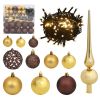 Artificial Christmas Tree 300 LEDs&Ball Set&Flocked Snow 94.5"