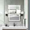 32*24 LED Lighted Bathroom Wall Mounted Mirror with High Lumen+Anti-Fog Separately Control+Dimmer Function