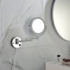 8 Inch LED Wall Mount Two-Sided Magnifying Makeup Vanity Mirror 12 Inch Extension Matte Black 1X/3X Magnification Plug 360 Degree Rotation Waterproof