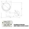 8 Inch LED Wall Mount Two-Sided Magnifying Makeup Vanity Mirror 12 Inch Extension Matte Black 1X/3X Magnification Plug 360 Degree Rotation Waterproof